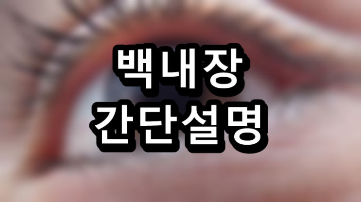  조기발견 가능한 백내장, 간단 요약 설명
