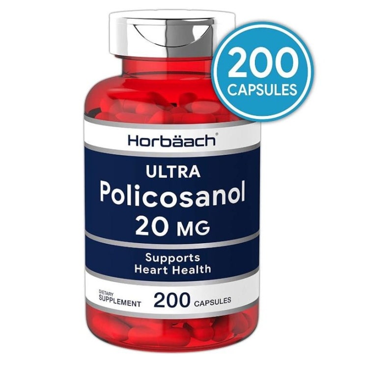   Horbaach 미국직배송 홀배크 폴리코사놀 20mg 200캡슐 정품 4병 