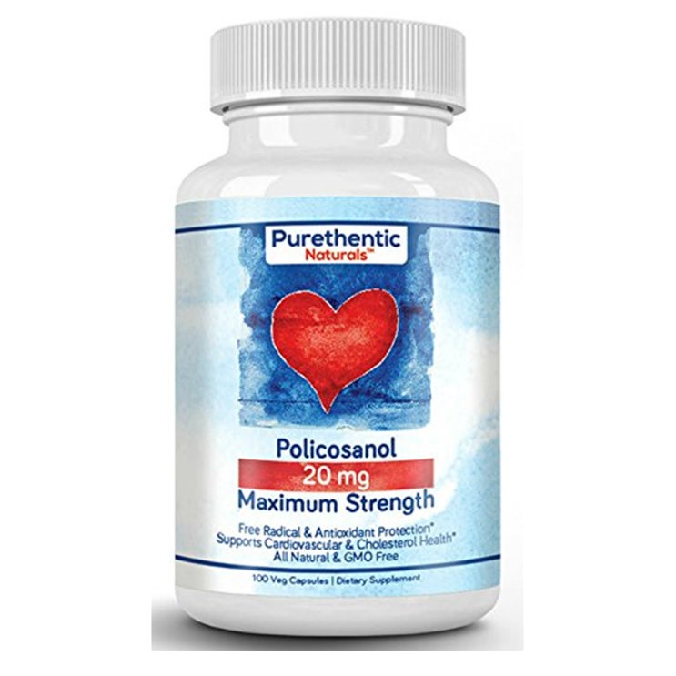  Purethentic 퓨어덴틱 네츄럴 폴리코사놀 20 mg 100 캡슐 Naturals Policosanol 100캡슐 