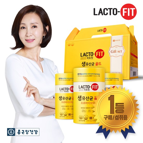   K쇼핑종근당건강 락토핏 생유산균 골드 선물세트50포x3통 중 