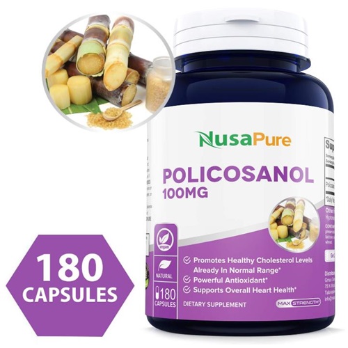   NusaPure 미국직배송 폴리코사놀 50mg 사탕수수추출물 180캡슐 정품 1병 