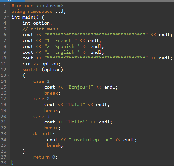 Lab 4. C++ If, Switch 문 예제