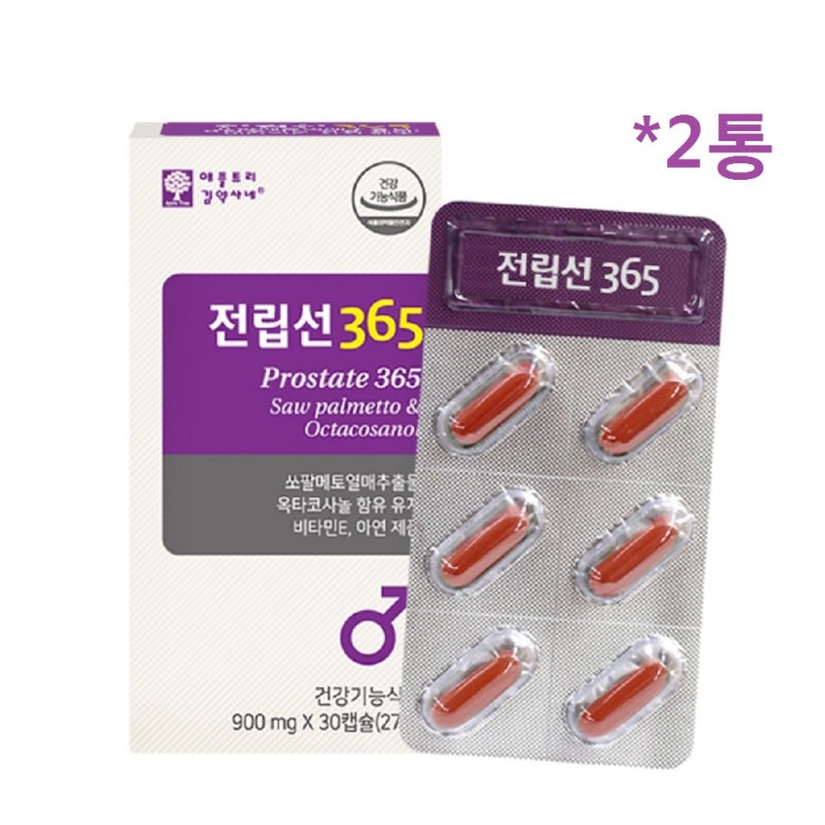  애플트리김약사네 전립선365 쏘팔메토 아연 마카 옥타코사놀 로르산 아르기닌 비타민e 복분자 마늘 중년 남성 50대 60대 전립선 정력 지구력 영 