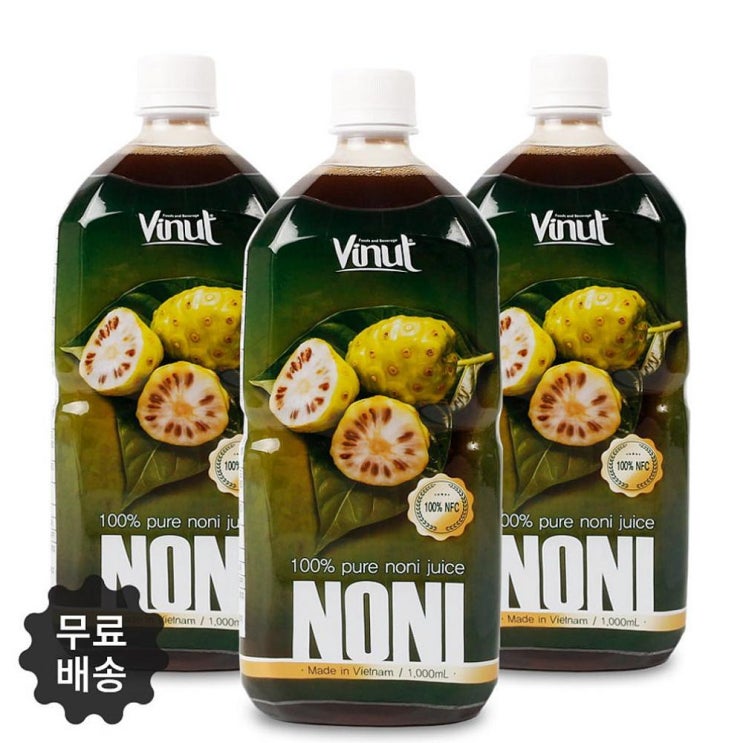   아빈 저온압착 NFC 비넛 노니원액쥬스 1L 3병 열대과일주스 1 