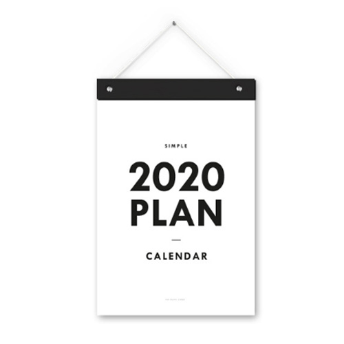   퍼니즈 2020년 달력 심플플랜 캘린더 벽걸이 혼합 색상 