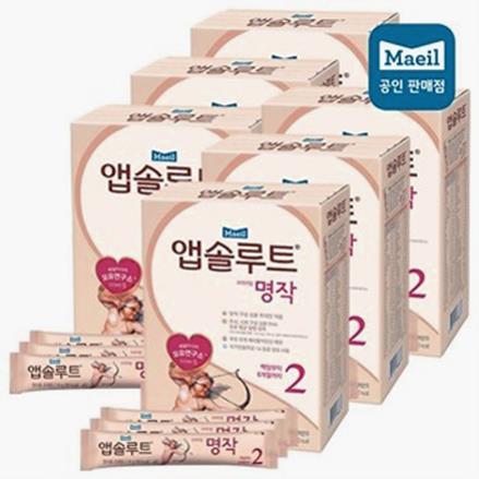  앱솔루트 명작 스틱분유 2단계(14gX20개입) x 6팩 (62,000원)