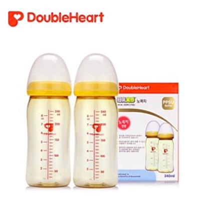  더블하트/모유실감 PPSU젖병 노꼭지트윈팩 240ml (오렌지) (38,800원)