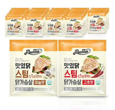  최저가 내일배송   맛있닭 스팀 닭가슴살 혼합구성   [35,500원]