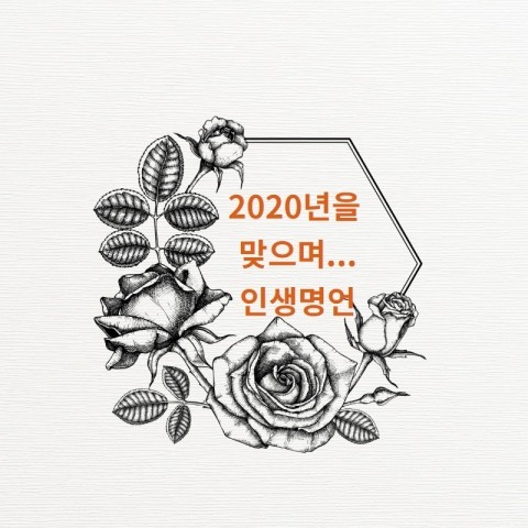  2020년 경자년 인생명언 ...(새해 복 많이 받으세요!)