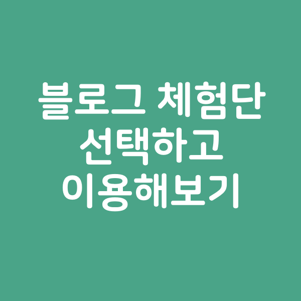  블로그 체험단 선택하고 이용해보기
