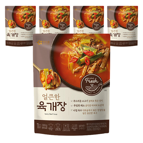 (로켓배송)아워홈 얼큰한 육개장, 300g, 5개 가격정보