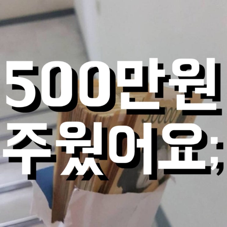  500만원 주인 찾아줬어요;;;