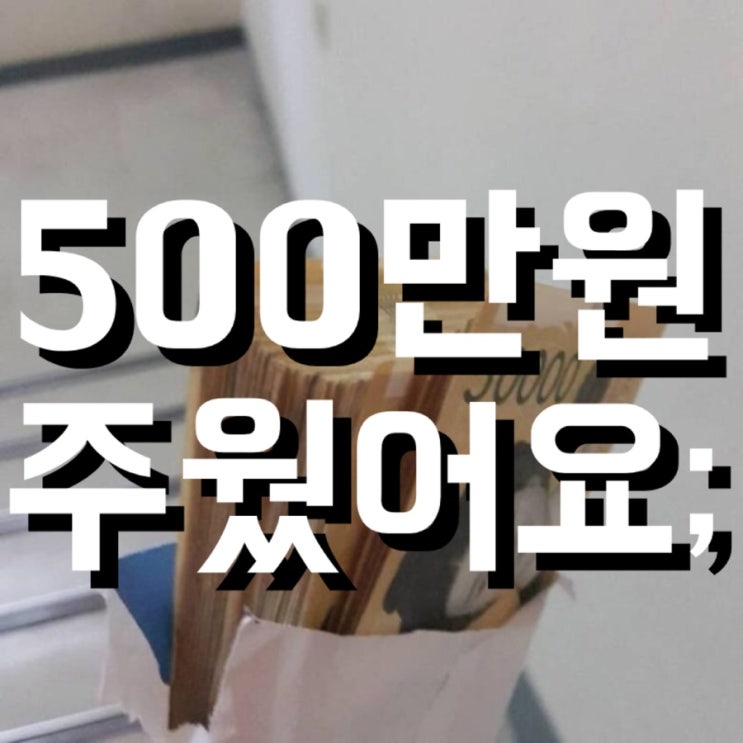 500만원 주인 찾아줬어요;;;