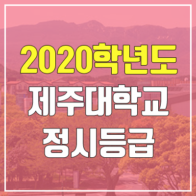 제주대학교 정시등급 (2020학년도, 충원, 추합, 예비번호)