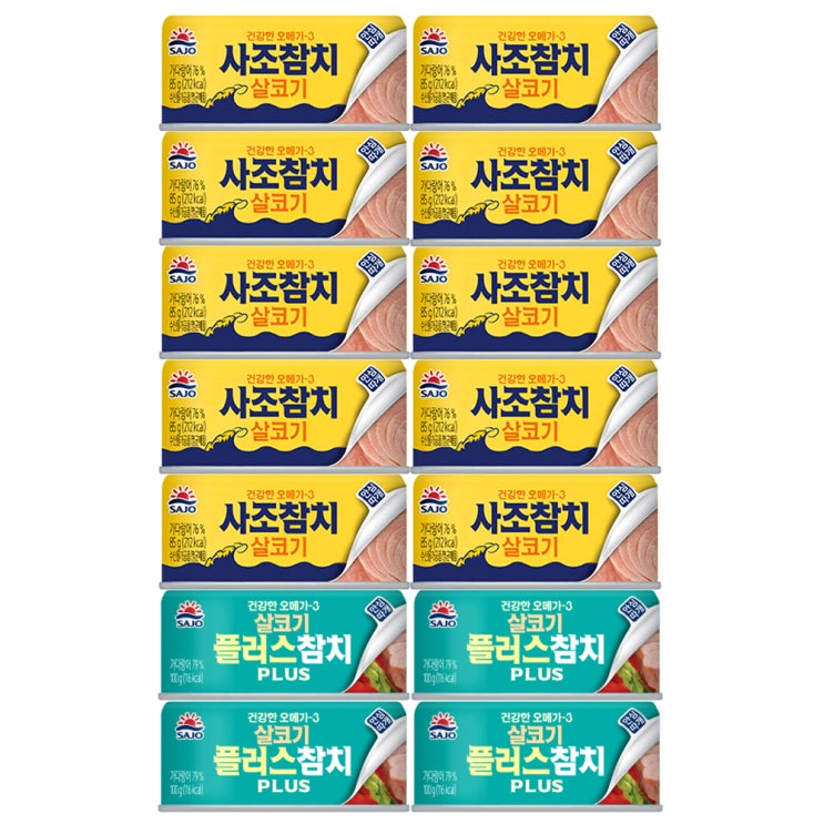 사조 안심따개 살코기참치 85g x 10p  살코기플러스 참치 안심따개 100g x 4p 1세트