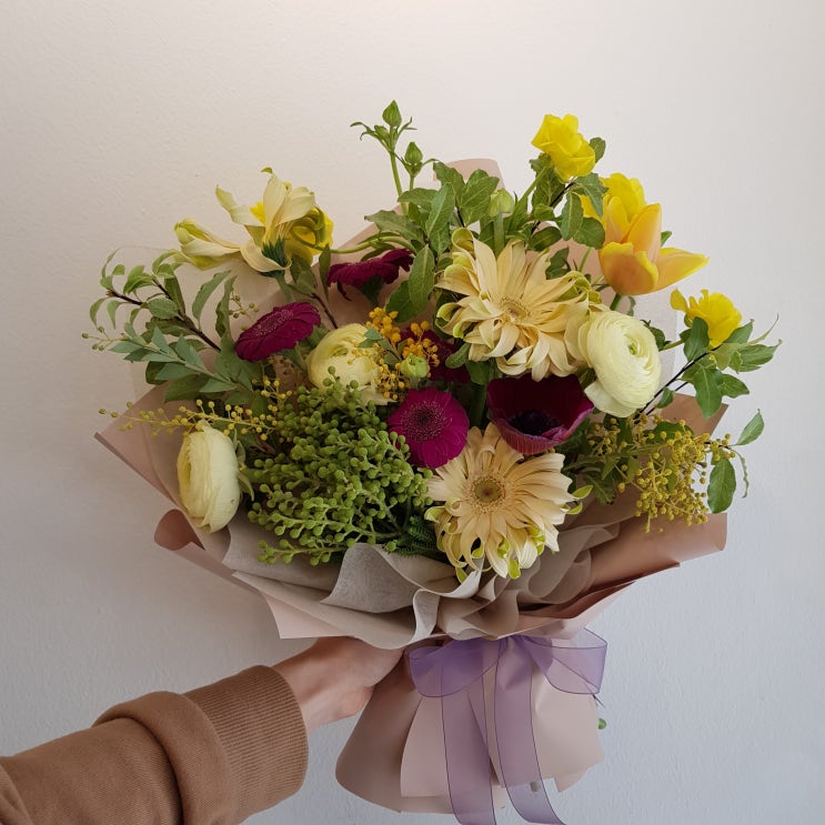  [MARIANGROSE] 순산 축하 봄느낌 꽃다발, 와이프선물, 임신축하선물 - 연남동꽃집, 홍대꽃집, 상암동꽃집