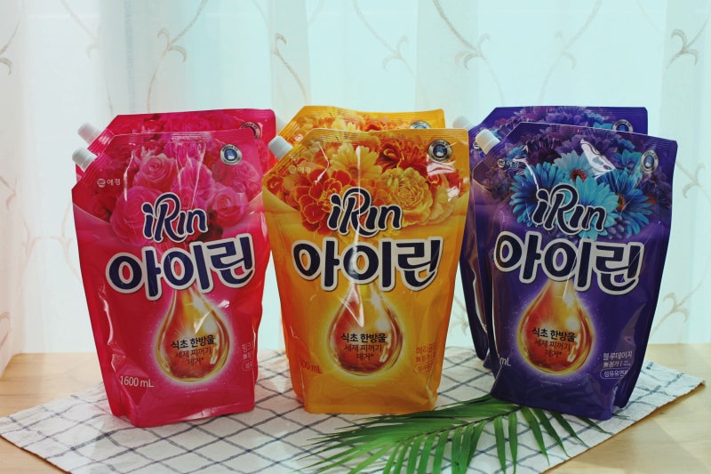 꽃향기 가득한 아이린 섬유유연제, 온 가족 순한섬유유연제로 사용하고 있어요.