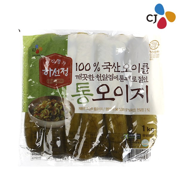 cj 하선정 통오이지 1kg (9800원이상 무료배송), 1개 가격정보