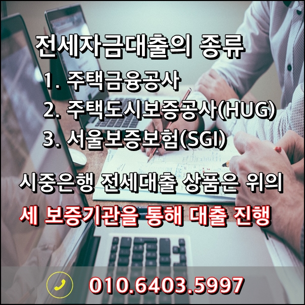전세자금대출 상품의 올바른 이해-주택금융공사, 서울보증보험(SGI), 주택도시보증공사(HUG)안심전세대출