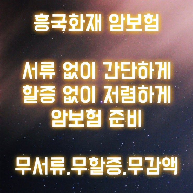  할증없이 갱신형보험 준비 가능한 흥국화재
