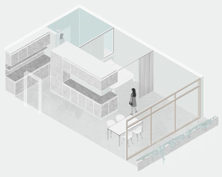 [12평 원룸 인테리어] Barbican Studio by SAM architects