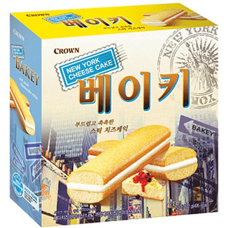  리뷰가 좋은 크라운 베이키 1박스 102gx12각 파이 부드럽고 촉촉한 스틱 치즈케익 떡 호빵 ike., 1개 제품을 소개합니다!!