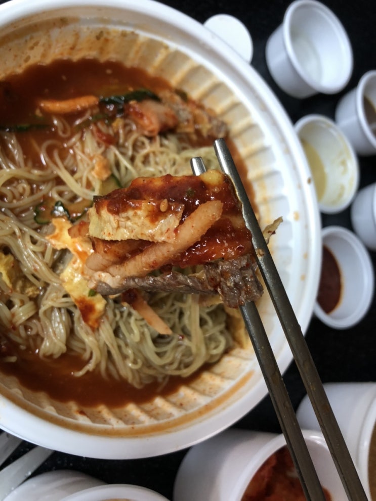  부산하단맛집 하단냉면 :: 교동면옥 - 배달로 먹어본 하단맛집 '교동면옥'