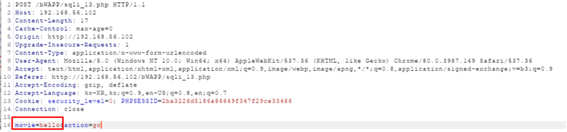  SQL 인젝션 - POST/Select