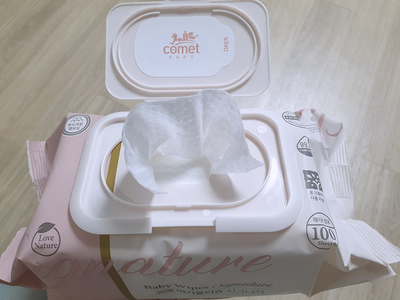  코멧 아기물티슈 시그니처 /엠보싱 캡형 물티슈 100매 내돈내산후기