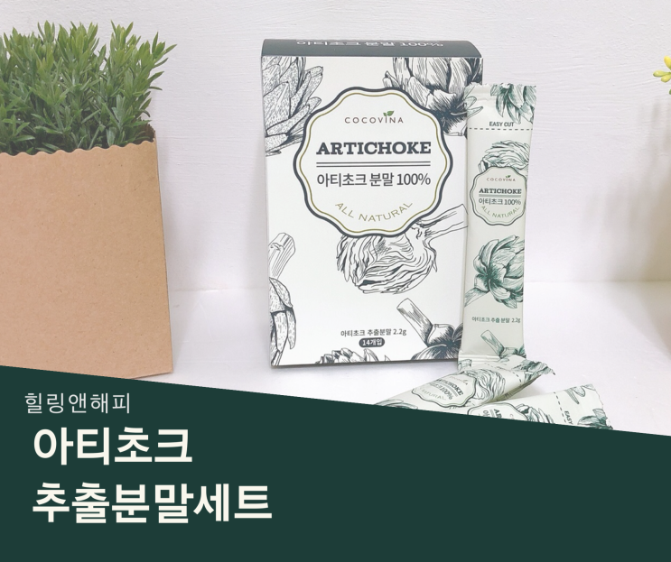  아티초크차 힐링앤해피 아티초크스틱으로 편하게 먹어요