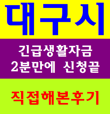  대구 긴급생계자금 신청방법 쉽게되네요