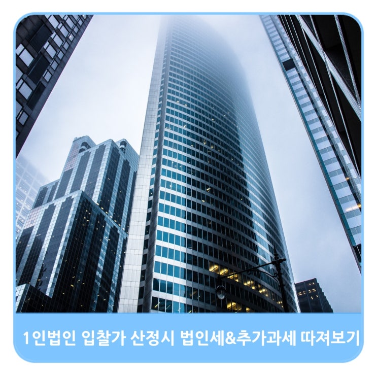  1인법인 입찰가 산정시 법인세, 법인세 추가과세 디테일하게 따져보기