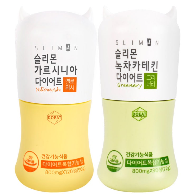  두잇 슬리몬 가르시니아 다이어트 옐로위시 96g  두잇 슬리몬 녹차카테킨 다이어트 그리너리 72g 세트 2종 1세트