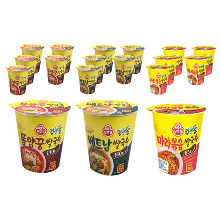 오뚜기 컵누들 베트남 쌀국수 47g x 6p + 똠양꿍 쌀국수 44g x 6p + 마라볶음 쌀국수 48g x 6p, 1세트 가격정보