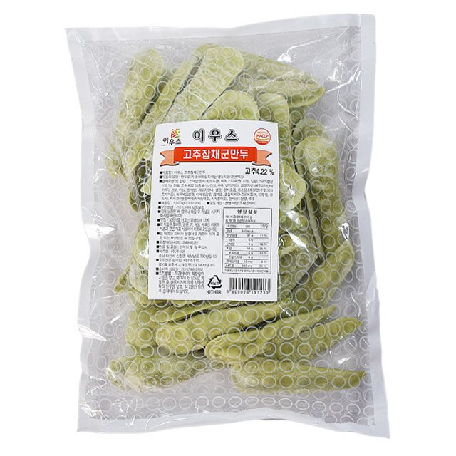이우스 고추잡채군만두 1kg 2개 고기만두/교자만두/물만두/왕만두/찐만두/냉동만두/손만두/포자만두/핫도그/비비고만두, 단일 수량 가격정보 이우스 고추잡채군만두 1kg 2개 고기만두/교자만두/물만두/왕만두/찐만두/냉동만두/손만두/포자만두/핫도그/비비고만두, 단일 수량 가격정보