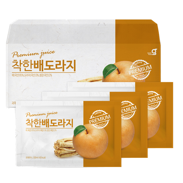 (로켓배송)착한푸드 착한 배도라지즙, 100ml, 30개입 가격정보