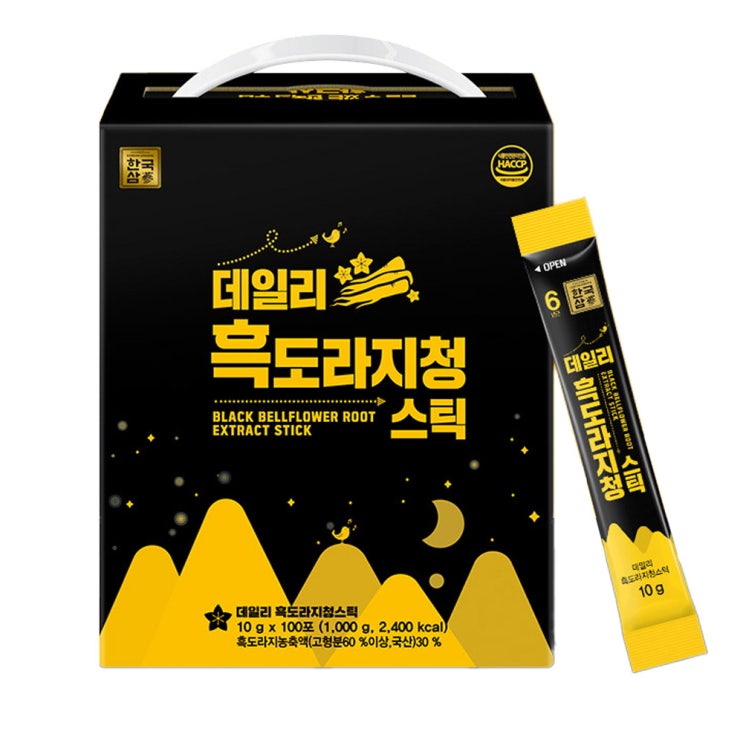 (로켓배송)한국삼 데일리 흑도라지청 스틱, 10g, 100개 가격정보 (로켓배송)한국삼 데일리 흑도라지청 스틱, 10g, 100개 가격정보