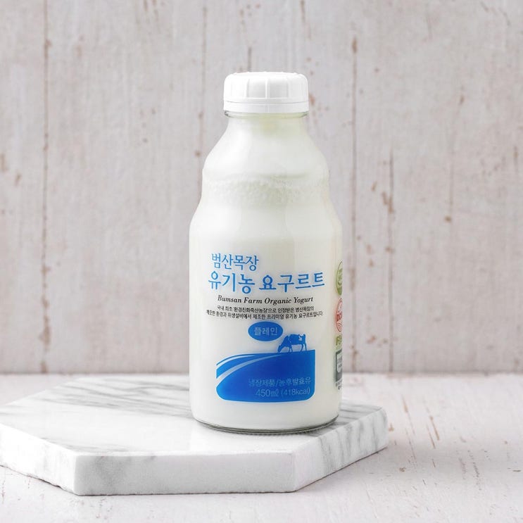  오밀크 범산목장 유기농 플레인요구르트 450ml 1개