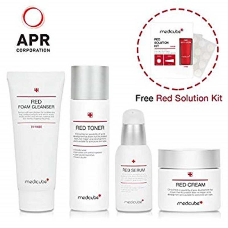 메디큐브 Red 라인 풀 SET 위드 Red 솔루션 Kit - Toner Serum Cream 폼 Cleanser and Red 솔루션 Kit 인클루드, 1 가격정보