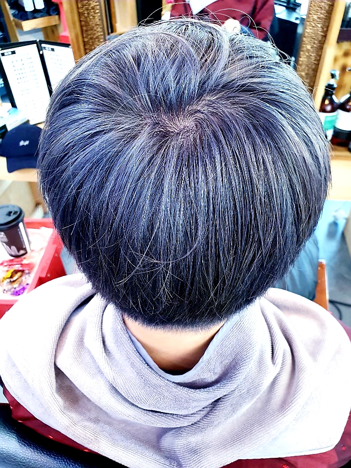  파스텔블루 오산염색 리호뷰티헤어