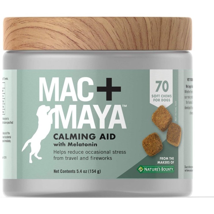 Mac + Maya 는 Melatonin이있는 개를 진정시키고 Thiamine과 L-trytophan 70 개의 Soft Chews를 사용, 1 추천해요 Mac + Maya 는 Melatonin이있는 개를 진정시키고 Thiamine과 L-trytophan 70 개의 Soft Chews를 사용, 1 추천해요