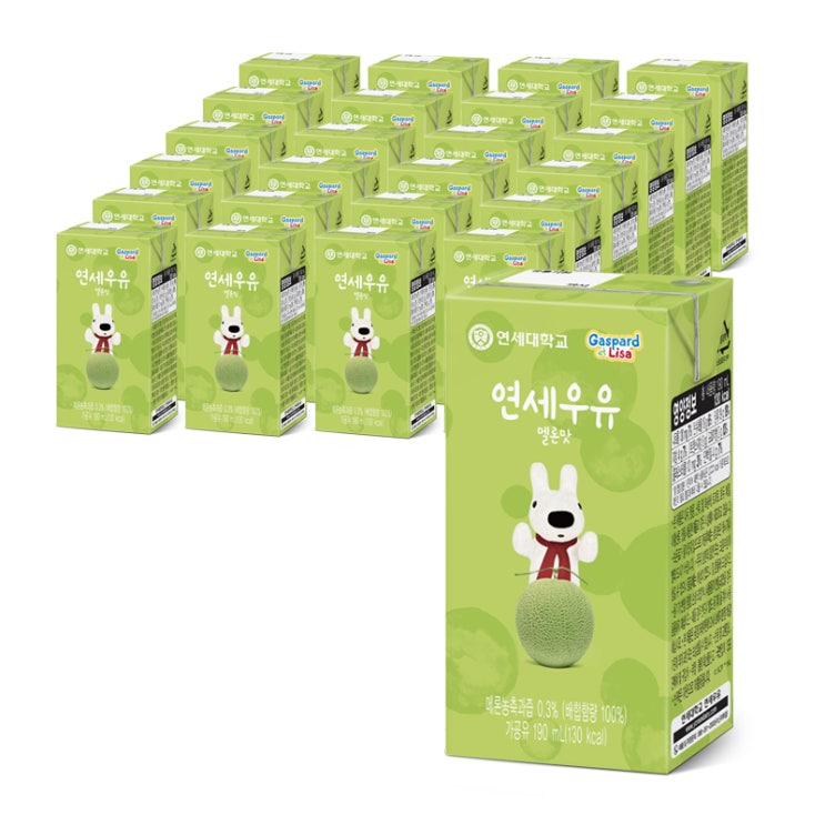  연세우유 멜론맛 멸균우유 190ml 24개