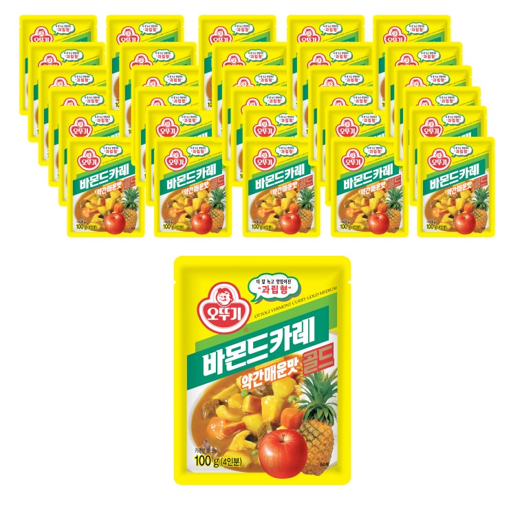 오뚜기 바몬드카레골드 약간매운맛 100g 40개 오뚜기 바몬드카레골드 약간매운맛 100g 40개