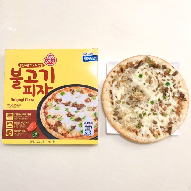 오뚜기 돌판오븐에 구워 만든 불고기피자 가격 칼로리 맛 후기