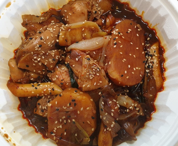  수원 장안구 찜닭 괜찮은 찜닭의 신 후기에요(배달)