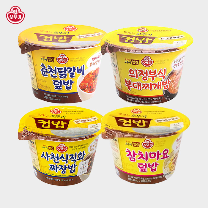오뚜기 컵밥 춘천닭갈비덮밥2의정부식부대찌개밥2사천식직화짜장밥2참치마요덮밥2 1세트