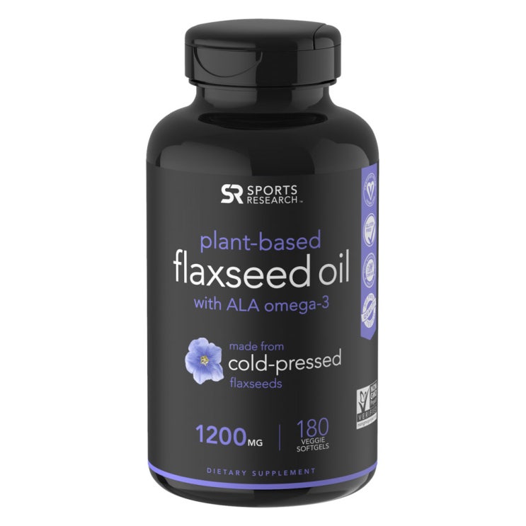  [강추] 스포츠리서치 플랜트-베이스드 플랙씨드 오일 1200mg 베지 소프트젤, 180개입, 1개 픽업해요!