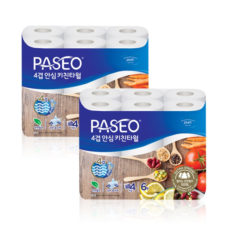 (로켓배송)파세오 4겹 안심 천연펄프 키친타월 100매, 6롤, 2팩 가격정보 (로켓배송)파세오 4겹 안심 천연펄프 키친타월 100매, 6롤, 2팩 가격정보