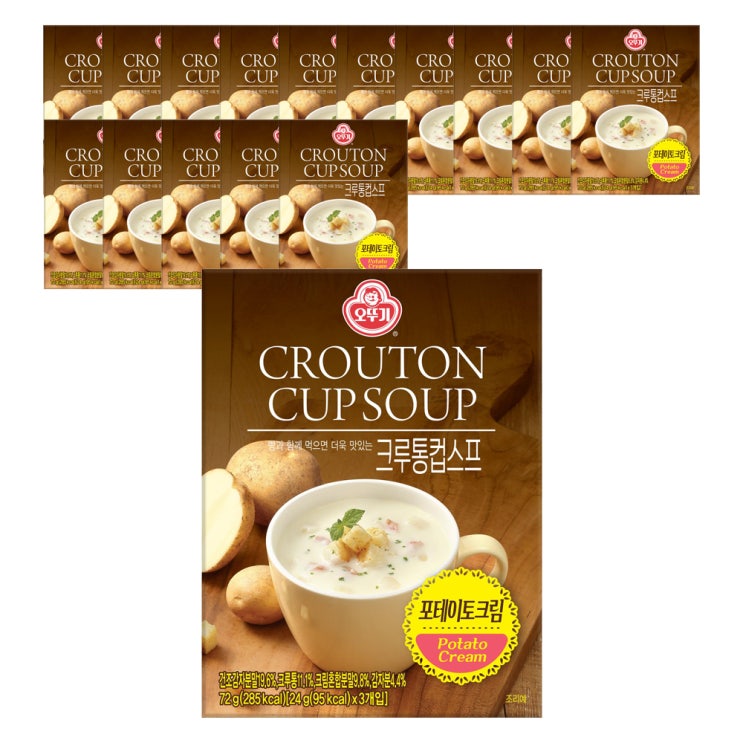  오뚜기 즉석 크루통 컵스프 포테이토크림 72g 16개입