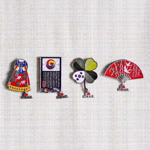 (로켓배송)팔복상회 전통주물 냉장고 자석 4종 세트, 혼합색상 추천해요 (로켓배송)팔복상회 전통주물 냉장고 자석 4종 세트, 혼합색상 추천해요